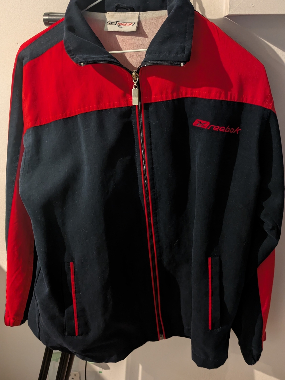 Reebok Black and Red Athletic Zip Jacket
